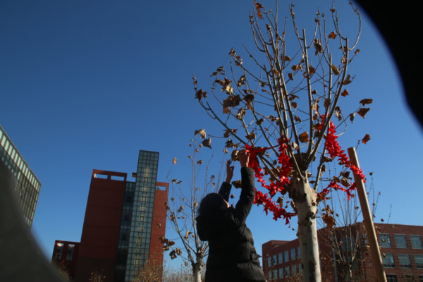 北京城市学院12.1防艾外展照片
